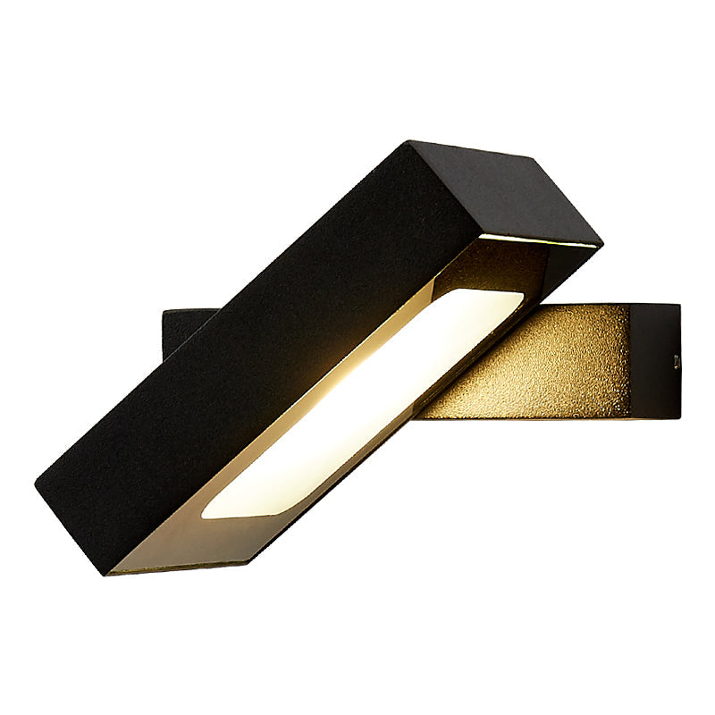 Rectangular Wall Light Modern Metal Black/White/Grey LED Wall Mount Light with Rotatable Design