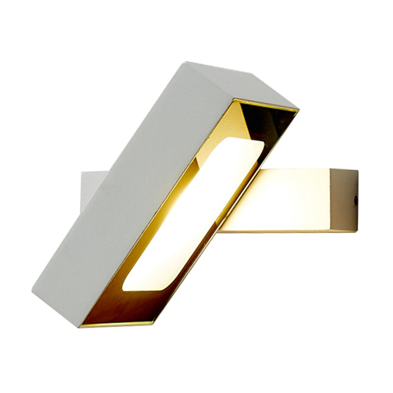 Rectangular Wall Light Modern Metal Black/White/Grey LED Wall Mount Light with Rotatable Design