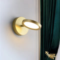 Modernist LED Wall Light with Metal Shade Black/Gold Round Wall Mounted Light