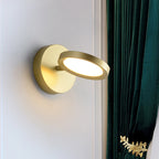 Modernist LED Wall Light with Metal Shade Black/Gold Round Wall Mounted Light
