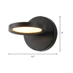 Modernist LED Wall Light with Metal Shade Black/Gold Round Wall Mounted Light