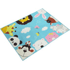 Colorful Back for Children Multi Color Animal Pattern Carpet Synthetic Stain Resistant Non-Slip Back Machine Washable Carpet for Preschool