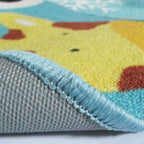Colorful Back for Children Multi Color Animal Pattern Carpet Synthetic Stain Resistant Non-Slip Back Machine Washable Carpet for Preschool