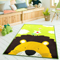 Colorful Back for Children Multi Color Animal Pattern Carpet Synthetic Stain Resistant Non-Slip Back Machine Washable Carpet for Preschool