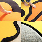 Yellow Duck Pattern Carpet Cotton Cartoon Area Rug Non-Slip Back Floor Mat for Kids Room
