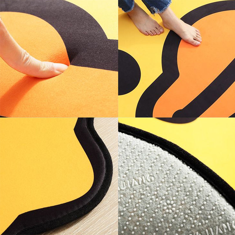 Yellow Duck Pattern Carpet Cotton Cartoon Area Rug Non-Slip Back Floor Mat for Kids Room