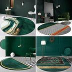 Glam Mid-Century Rug Multicolor Marble Look Rug Pet Friendly Stain Resistant Non-Slip Back Rug for Living Room