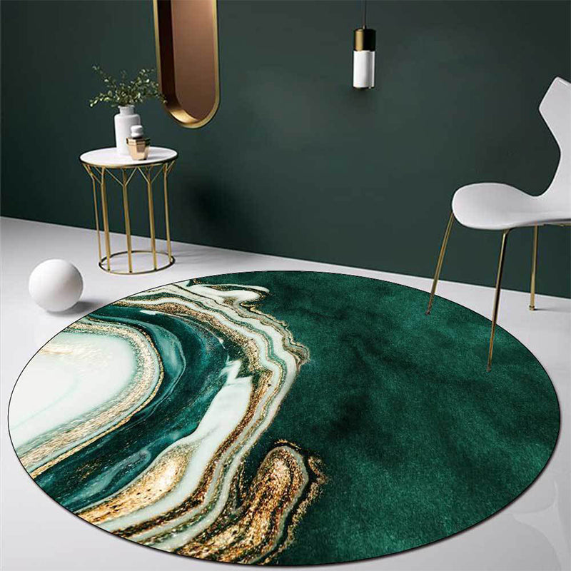 Glam Mid-Century Rug Multicolor Marble Look Rug Pet Friendly Stain Resistant Non-Slip Back Rug for Living Room