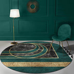 Glam Mid-Century Rug Multicolor Marble Look Rug Pet Friendly Stain Resistant Non-Slip Back Rug for Living Room