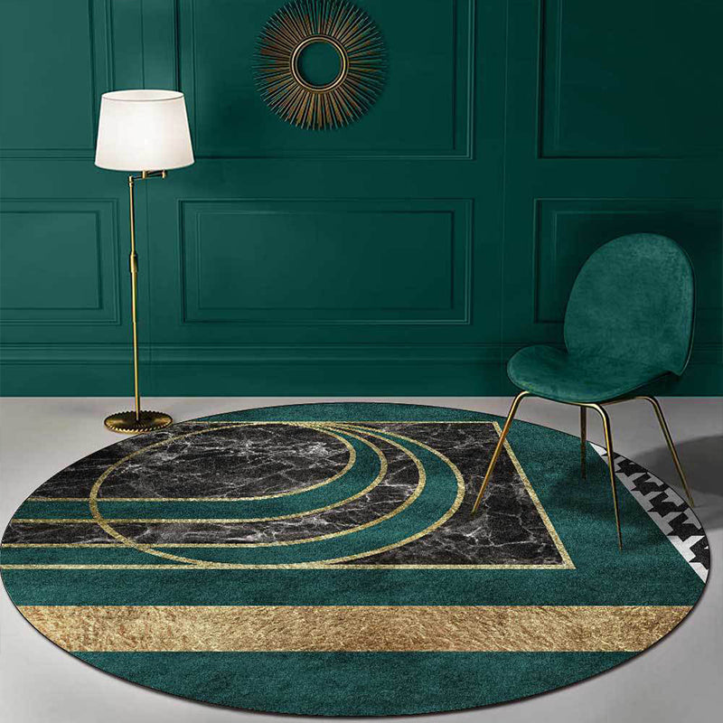 Glam Mid-Century Rug Multicolor Marble Look Rug Pet Friendly Stain Resistant Non-Slip Back Rug for Living Room