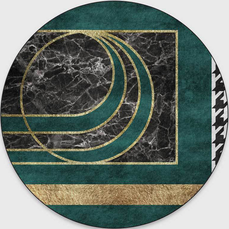 Glam Mid-Century Rug Multicolor Marble Look Rug Pet Friendly Stain Resistant Non-Slip Back Rug for Living Room
