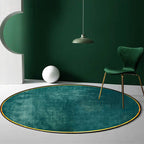 Retro Emerald Green Solid Carpet Polypropylene Luxury Carpet Stain-Resistant Washable Non-Slip Carpet for Home Decoration
