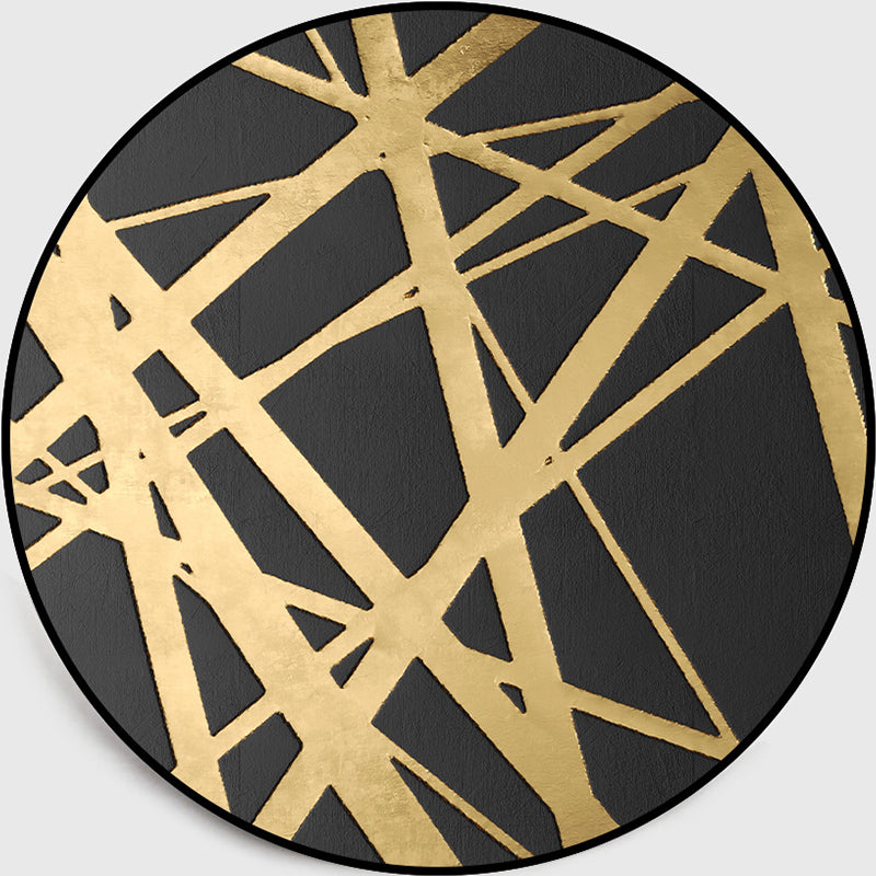 Gold Criss-Cross Patterned Rug Synthetic Glam Rug Pet-Friendly Non-Slip Back Machine Washable Rug for Home Decor