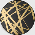 Gold Criss-Cross Patterned Rug Synthetic Glam Rug Pet-Friendly Non-Slip Back Machine Washable Rug for Home Decor