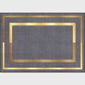 Glam Gold Frame Rug Multicolored Minimalist Rug Polyester Non-slip Pet-friendly Stain-resistant Rug for Room