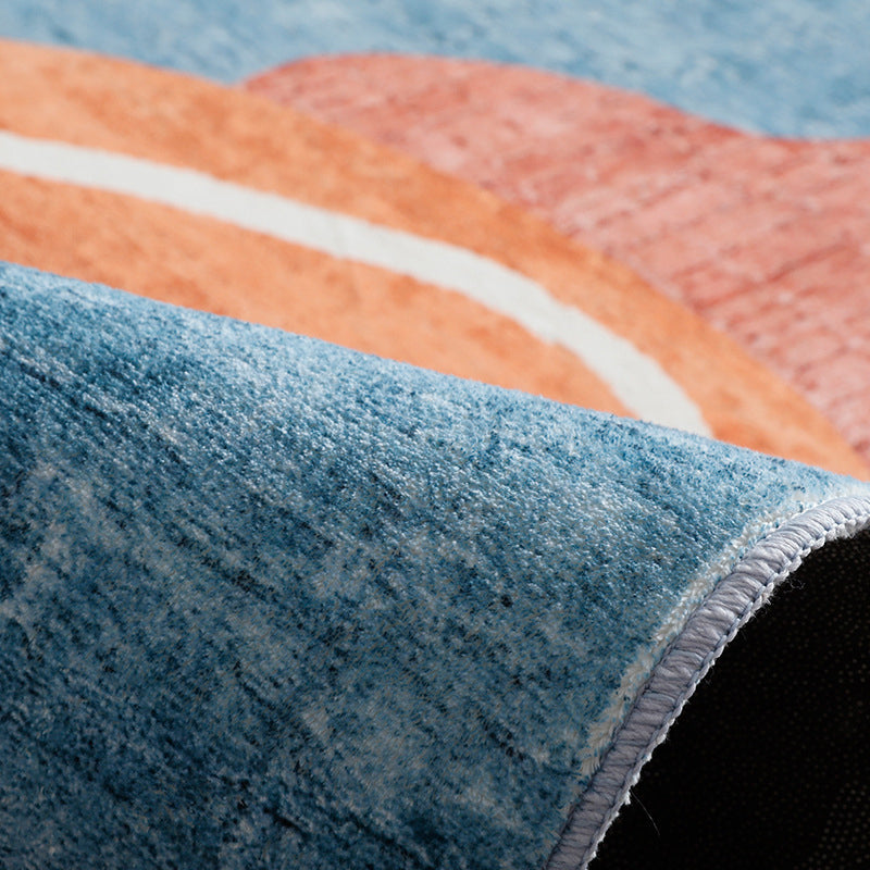 Trendy Geometric Patchwork Rug Multicolor Postmodern Rug Polyester Non-Slip Machine Washable Pet Friendly Rug for Home