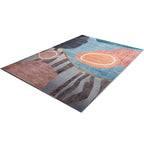 Trendy Geometric Patchwork Rug Multicolor Postmodern Rug Polyester Non-Slip Machine Washable Pet Friendly Rug for Home
