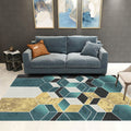 Trendy Geometric Patchwork Rug Multicolor Postmodern Rug Polyester Non-Slip Machine Washable Pet Friendly Rug for Home