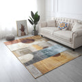 Multi Color Geometric Floral Carpet Cotton Mid-Century Modern Carpet Pet Friendly Anti-Slip Carpet for Room