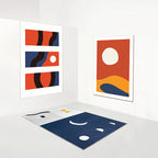Natural Abstract Color Block Rug Multicolor Nordic Carpet Polyester Pet Friendly Stain Resistant Non Slip Rug for Home