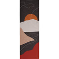 Artistic Sunrise Landscape Pattern Rug Black Modern Rug Synthetic Non-Slip Backing Washable Pet Friendly Carpet for Bedroom
