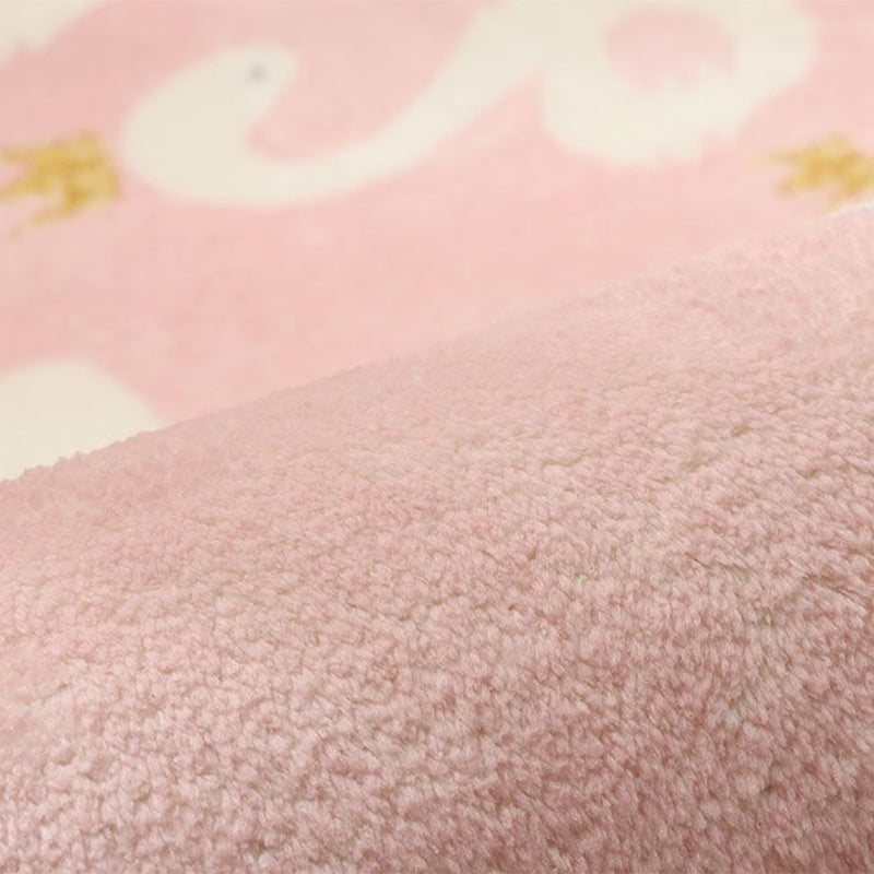 Stylish Multi-Colored Kids Rug Cotton Pattern Rug Machine Washable Pet Friendly Non-Slip Back Rug for Girls Bedroom