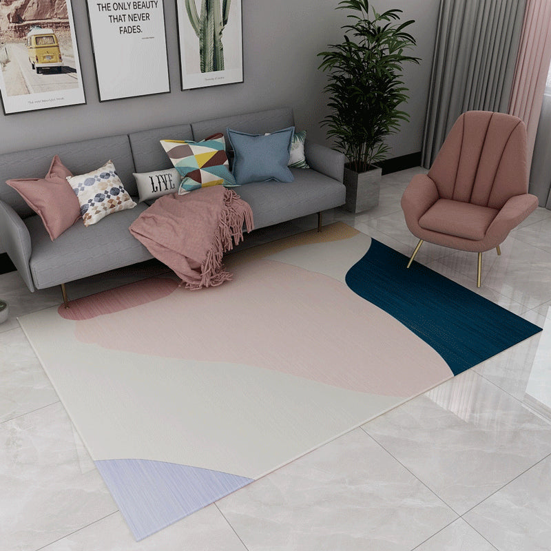 Contemporary Abstract Pattern Carpet Multicolor Polypropylene Carpet Non-Slip Pet Friendly Stain Resistant Carpet for Large Room