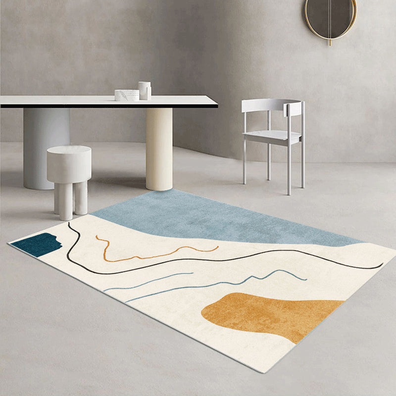 Contemporary Abstract Pattern Carpet Multicolor Polypropylene Carpet Non-Slip Pet Friendly Stain Resistant Carpet for Large Room