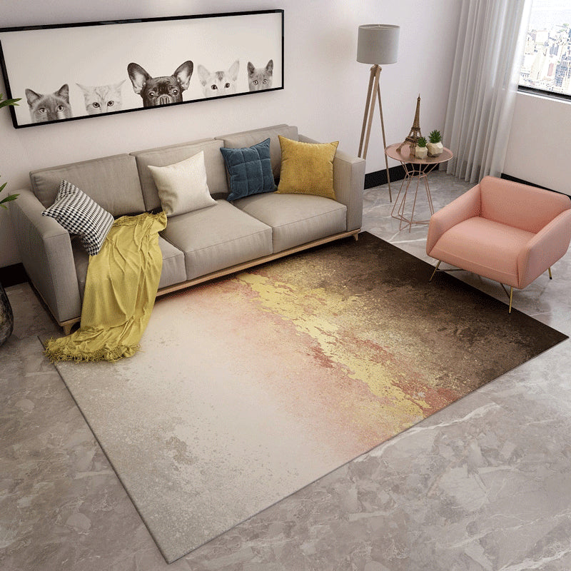 Contemporary Abstract Pattern Carpet Multicolor Polypropylene Carpet Non-Slip Pet Friendly Stain Resistant Carpet for Large Room