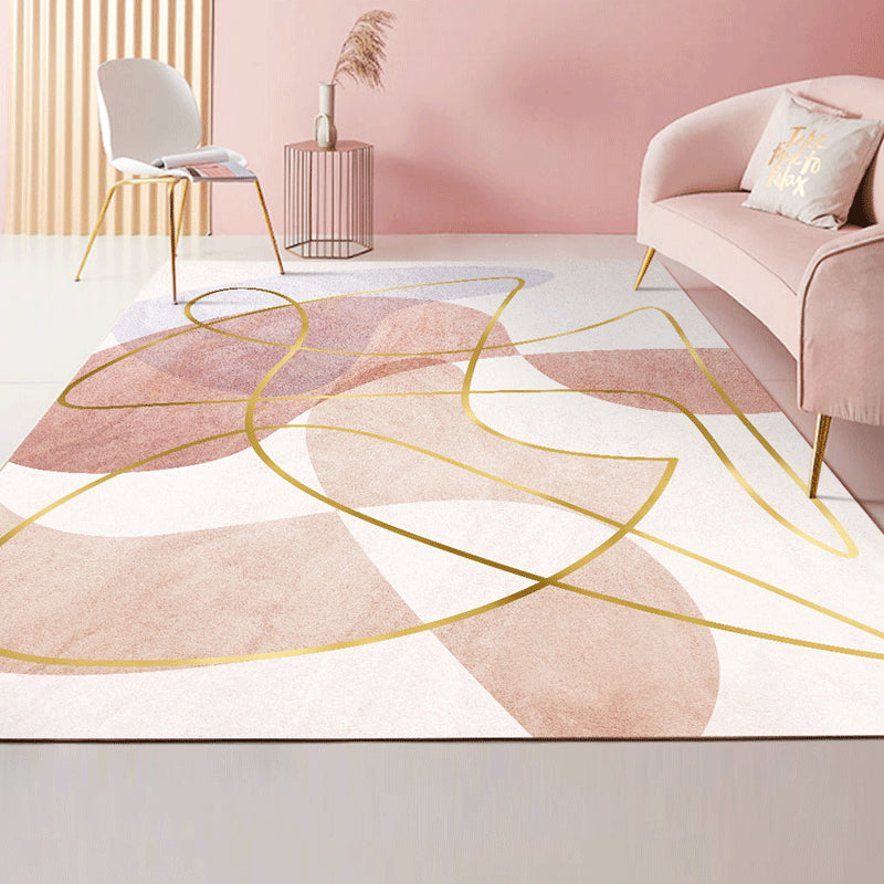 Contemporary Abstract Pattern Carpet Multicolor Polypropylene Carpet Non-Slip Pet Friendly Stain Resistant Carpet for Large Room