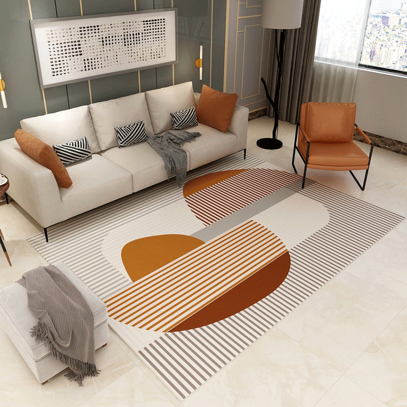 Contemporary Abstract Pattern Carpet Multicolor Polypropylene Carpet Non-Slip Pet Friendly Stain Resistant Carpet for Large Room