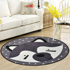 Creative Cartoon Area Rug Multi Colors Animals with Dotted Background Carpet Washable Pet Friendly Non-Slip Rug for Children's Room