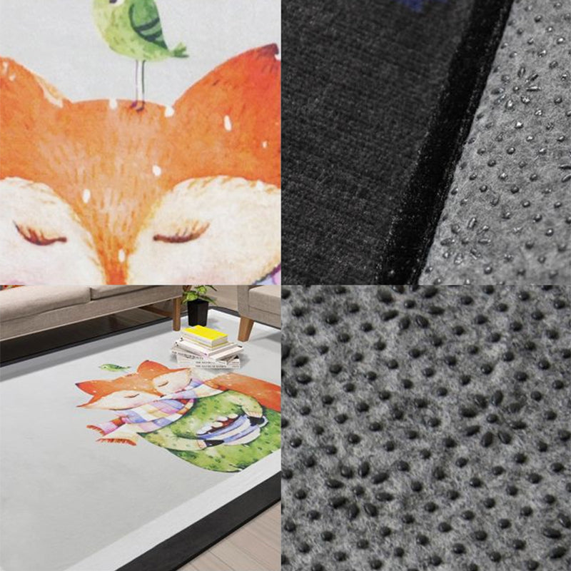 Cartoon Animal Gentleman Rug Multicolor Polypropylene Rug Washable Pet Friendly Non-Slip Underlay Rug for Living Room