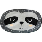 Multi Color Kids Carpet Cartoon Animal Head Pattern Rug Polyester Non-Slip Back Stain Resistant Machine Washable Rug