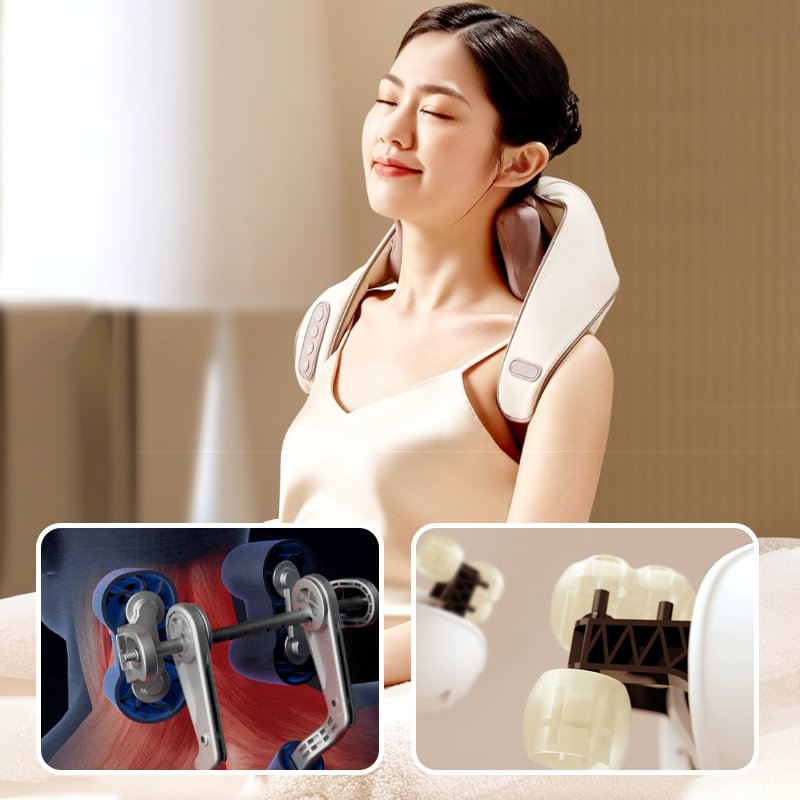 Massage devices for neck and shoulder with heat