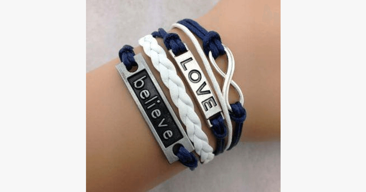Believe in the Eternal Love Bracelet - Made of Leather - Celebrate True Love!