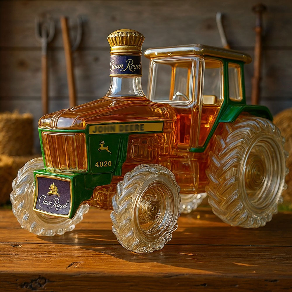 14020 Tractor Glass Whiskey Bottle