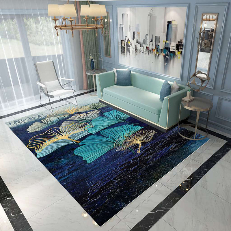 Nordic Abstract Botanical Carpet Multicolor Synthetic Carpet Non-slip Machine washable Pet friendly Area rug for Living room