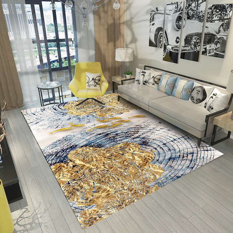 Nordic Abstract Botanical Carpet Multicolor Synthetic Carpet Non-slip Machine washable Pet friendly Area rug for Living room