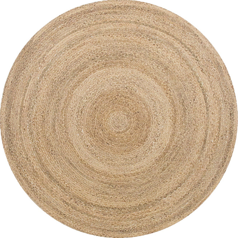 Multi-Color Living Room Rug Rustic Solid Color Carpet Natural Jute Pet Friendly Washable Non-Slip Mat Rug