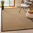 Multicolor Plain Mat Rug Sisal Woven Lodge Rug Non-Slip Backing Stain Resistant Machine Washable Area Carpet for Room