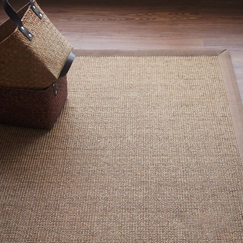 Brown Living Room Carpet Country Landscape Simple Carpet Sisal Non-slip Pet Friendly Washable Area Rug
