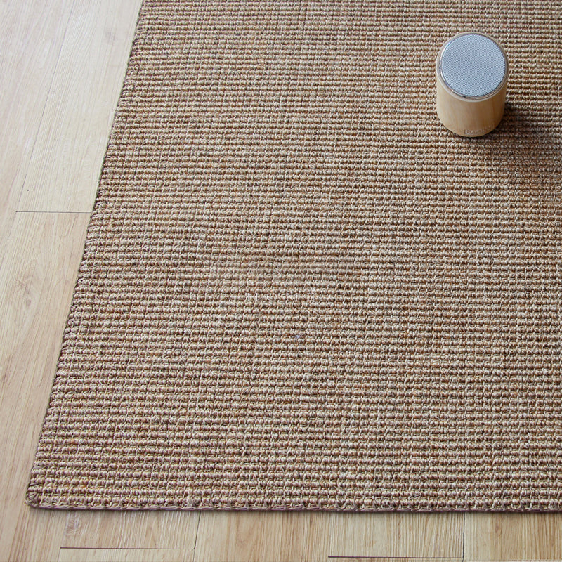 Lodge Home Rug Light Brown Solid Color Rug Sisal Woven Pet Friendly Machine Washable Non-Slip Rug