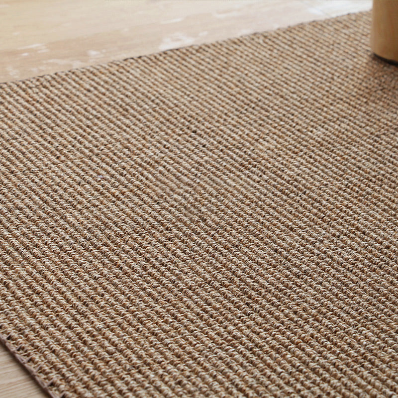 Lodge Home Rug Light Brown Solid Color Rug Sisal Woven Pet Friendly Machine Washable Non-Slip Rug