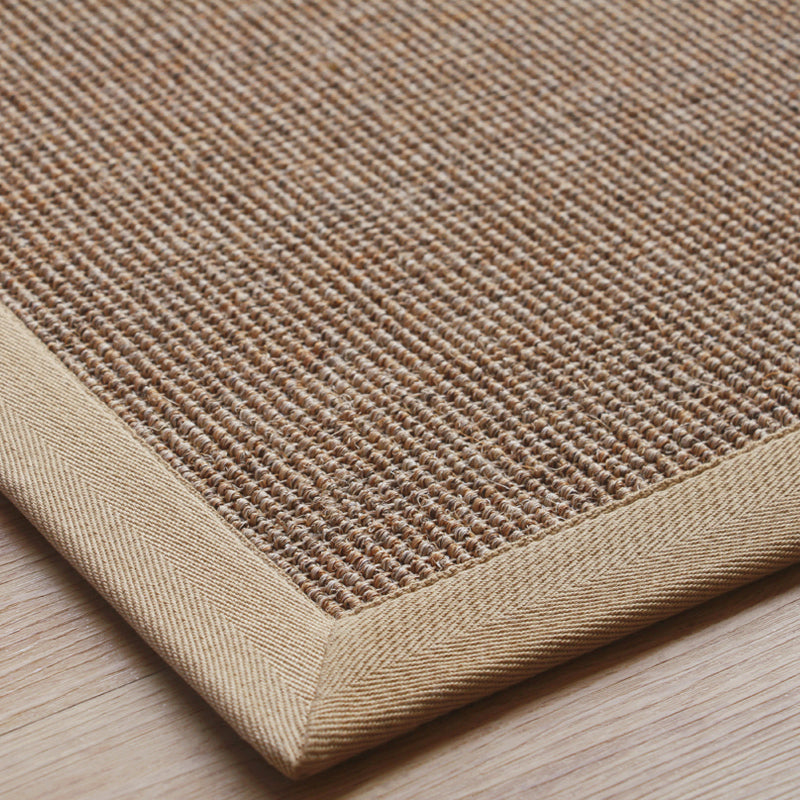 Beige Rustic Carpet Sisal Solid Color Carpet Washable Non-Slip Pet-Friendly Carpet for Bedroom