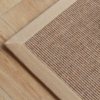 Beige Rustic Carpet Sisal Solid Color Carpet Washable Non-Slip Pet-Friendly Carpet for Bedroom