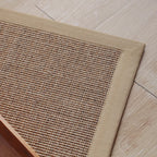 Beige Rustic Carpet Sisal Solid Color Carpet Washable Non-Slip Pet-Friendly Carpet for Bedroom