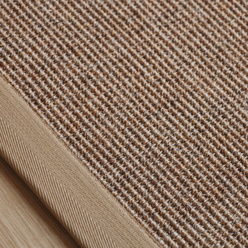 Beige Rustic Carpet Sisal Solid Color Carpet Washable Non-Slip Pet-Friendly Carpet for Bedroom