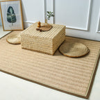 Japanese Style Rustic Carpet Multicolored Simple Carpet Washable Stain Resistant Non-Slip Underlay Carpet for Bedroom