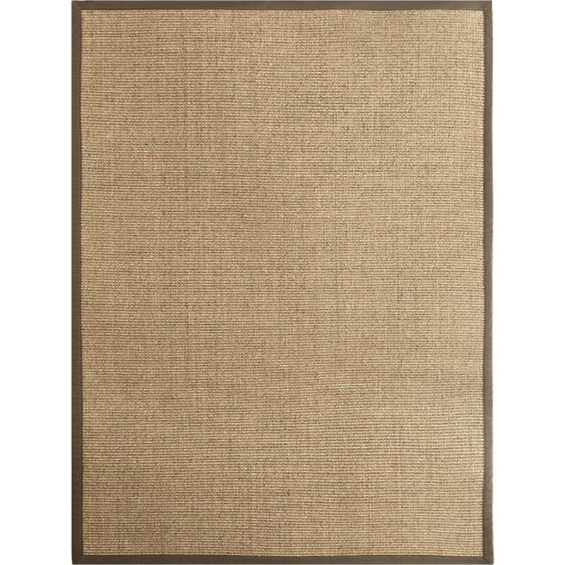 Premium Solid Area Rug Light Brown Wooden Style Carpet Sisal Non-Slip Pet-Friendly Machine Washable Rug for Home